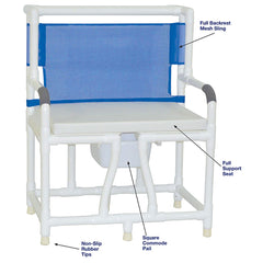 ConvaQuip Bariatric Bedside Commode With Cushion Seat