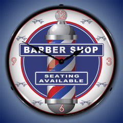 Barber Shop "Seating Available" 14" LED Wall Clock