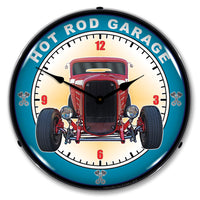 Hot Rod Garage 14" LED Wall Clock