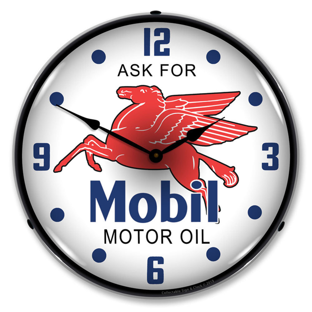 Ask for Mobil Motor Oil 14" LED Wall Clock