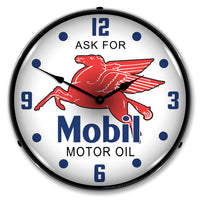 Ask for Mobil Motor Oil 14" LED Wall Clock