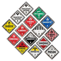 JJ Keller 15 Legend Aluminum Flip Placard - Worded, Unpainted Back Plate
