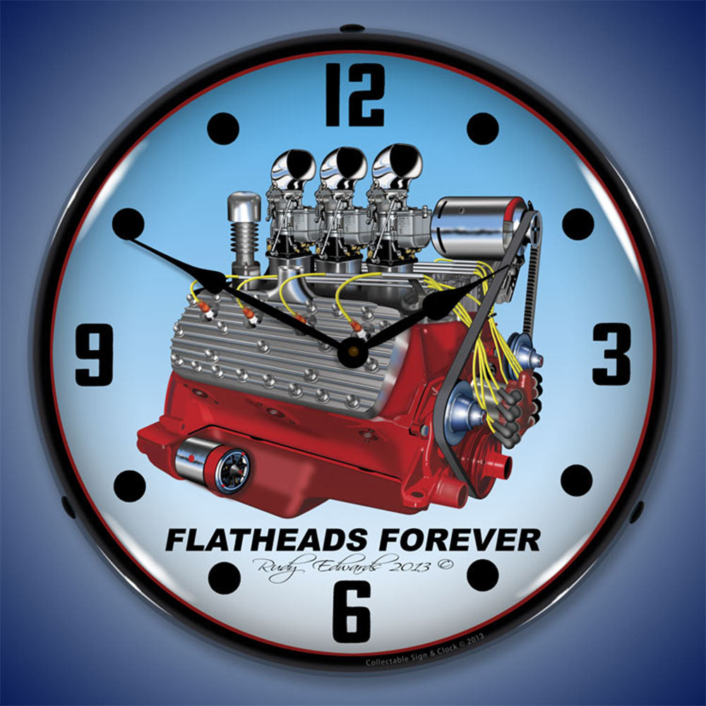 Flatheads Forever 14" LED Wall Clock