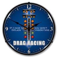 Drag Racing "If I Have to Explain, You Won't Understand" 14" LED Wall Clock