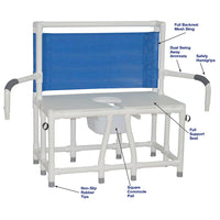 ConvaQuip 136-C10-DDA Bariatric Bedside Commode with Dual Swing Away Armrests