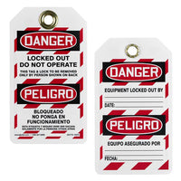 JJ Keller Danger Locked Out, Do Not Operate - Lockout/Tagout Tag (Pack of 10)