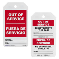 JJ Keller Out of Service - Bilingual Lockout/Tagout Tag (Pack of 10)