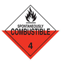 JJ Keller Division 4.2 Spontaneously Combustible Placard - Worded