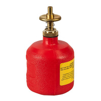 Justrite 8 Ounce Plastic Dispensing Can, Brass Dispenser Valves