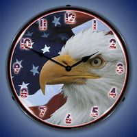 American Bald Eagle 14" LED Wall Clock