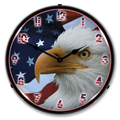 American Bald Eagle 14" LED Wall Clock