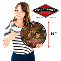 Marine Corps Memorial, Iwo Jima 14" LED Wall Clock