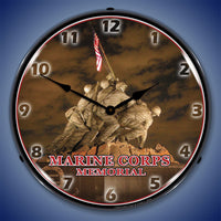 Marine Corps Memorial, Iwo Jima 14" LED Wall Clock