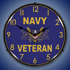 Navy Veteran 14" LED Wall Clock