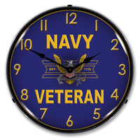 Navy Veteran 14" LED Wall Clock