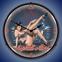 Asphalt Alice 14" LED Wall Clock