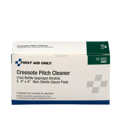 First Aid Only Creosote Pitch Cleanser, 1 oz. Bottle, 5 Pads
