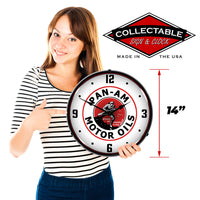 Pan Am Motor Oils 14" LED Wall Clock