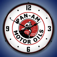 Pan Am Motor Oils 14" LED Wall Clock