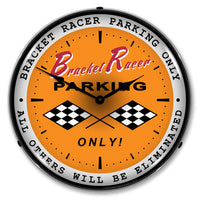 Bracket Racer Parking Only "All Others Will be Eliminated" 14" LED Wall Clock