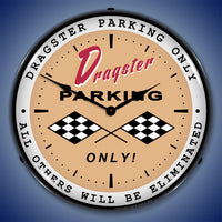 Dragster Parking Only "All Others Will be Eliminated" 14" LED Wall Clock