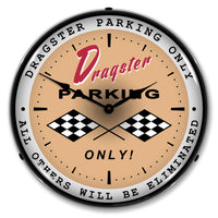 Dragster Parking Only "All Others Will be Eliminated" 14" LED Wall Clock