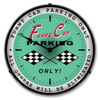 Funny Car Parking Only "All Others Will be Eliminated" 14" LED Wall Clock