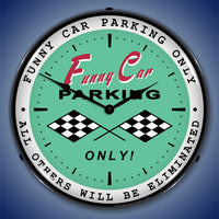 Funny Car Parking Only "All Others Will be Eliminated" 14" LED Wall Clock