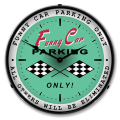 Funny Car Parking Only "All Others Will be Eliminated" 14" LED Wall Clock