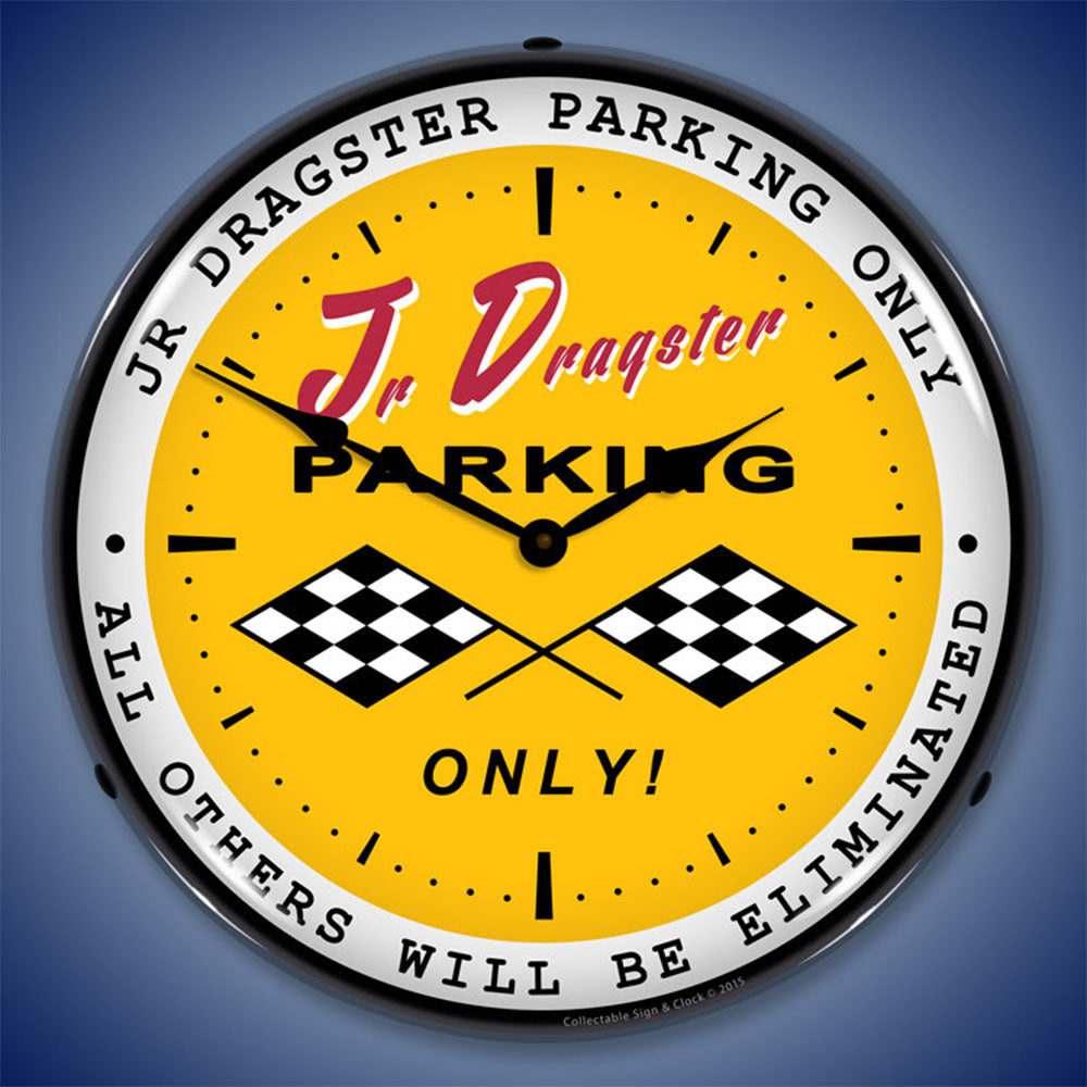 Jr Dragster Parking Only "All Others Will be Eliminated" 14" LED Wall Clock
