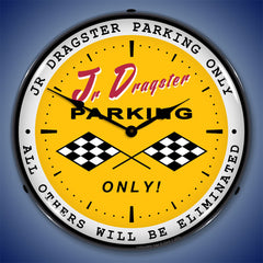 Jr Dragster Parking Only "All Others Will be Eliminated" 14" LED Wall Clock