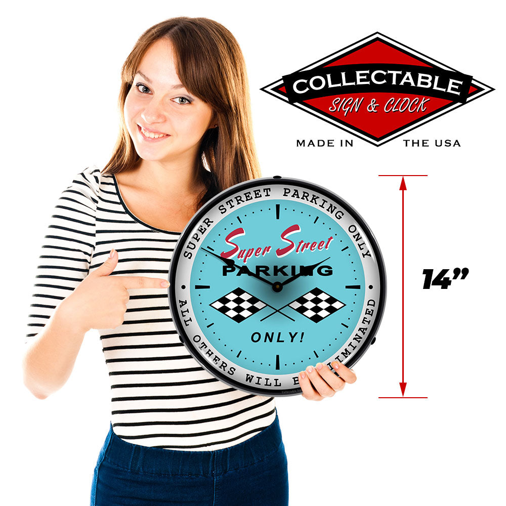Super Street Parking Only "All Others Will be Eliminated" 14" LED Wall Clock