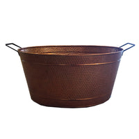 Dagan Copper Hammered Steel Oval Log Bucket