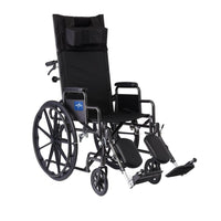 Medline 18" Reclining Wheelchair with Desk-Length Arms