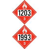 JJ Keller 1993/1203 Placard - Class 3 Flammable Liquid
