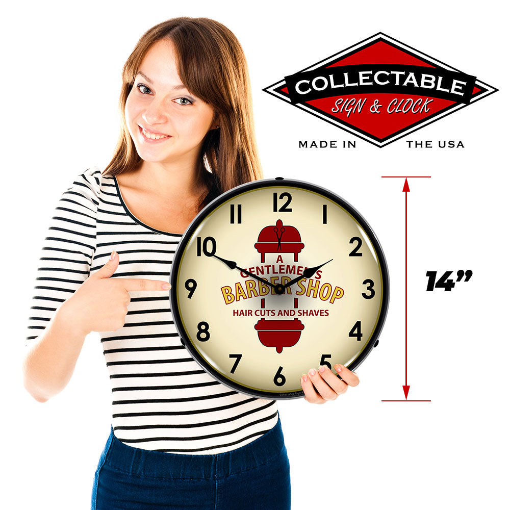 A Gentlemen's Barber Shop 14" LED Wall Clock