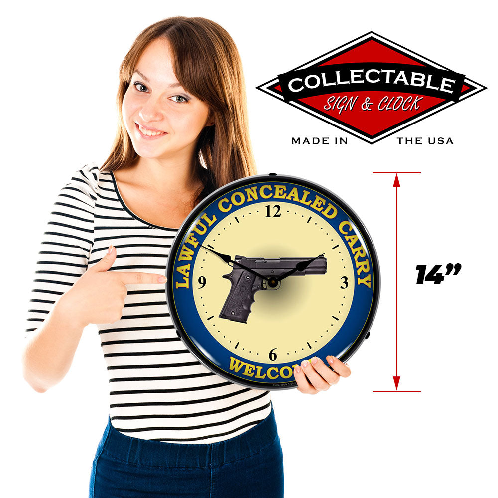 Lawful Concealed Carry 14" LED Wall Clock