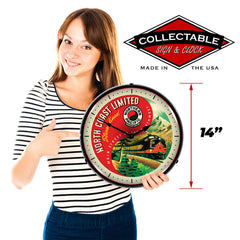 Northern Pacitic North Coast Limited 14" LED Wall Clock
