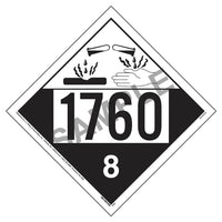 J.J. Keller 1760 Placard - Class 8 Corrosive