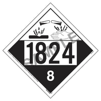 J.J. Keller 1824 Placard - Class 8 Corrosive