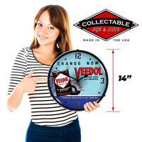 Veedol Oil and Grease 14" LED Wall Clock