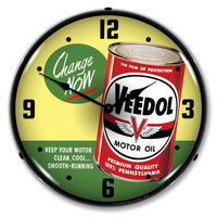 Veedol Motor Oil "Change Now" 14" LED Wall Clock