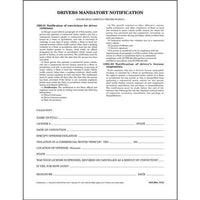 JJ Keller Driver's Mandatory Notification, Padded Format