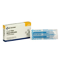 First Aid Only 1" x 3" Blue Metal Detectable Fabric Bandages, 16 Per Box