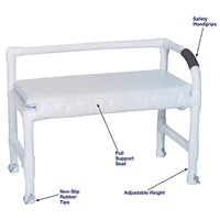 MJM Bath and Shower Transfer Bench with Antibacterial Cushion