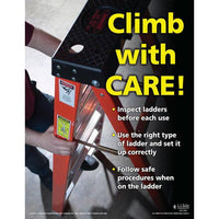 JJ Keller Ladder Safety - Workplace Safety Training Poster - "Climb With Care"
