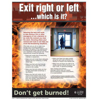 JJ Keller Fire Safety Workplace Safety Advisor Poster - "Exit right or left... which is it?"