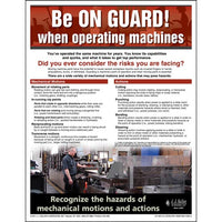 JJ Keller Machine Guarding - Workplace Safety Advisor Poster - "Be On Guard"