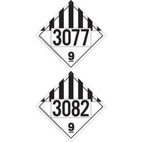 JJ Keller 3077 and 3082 Placard, Class 9 Miscellaneous