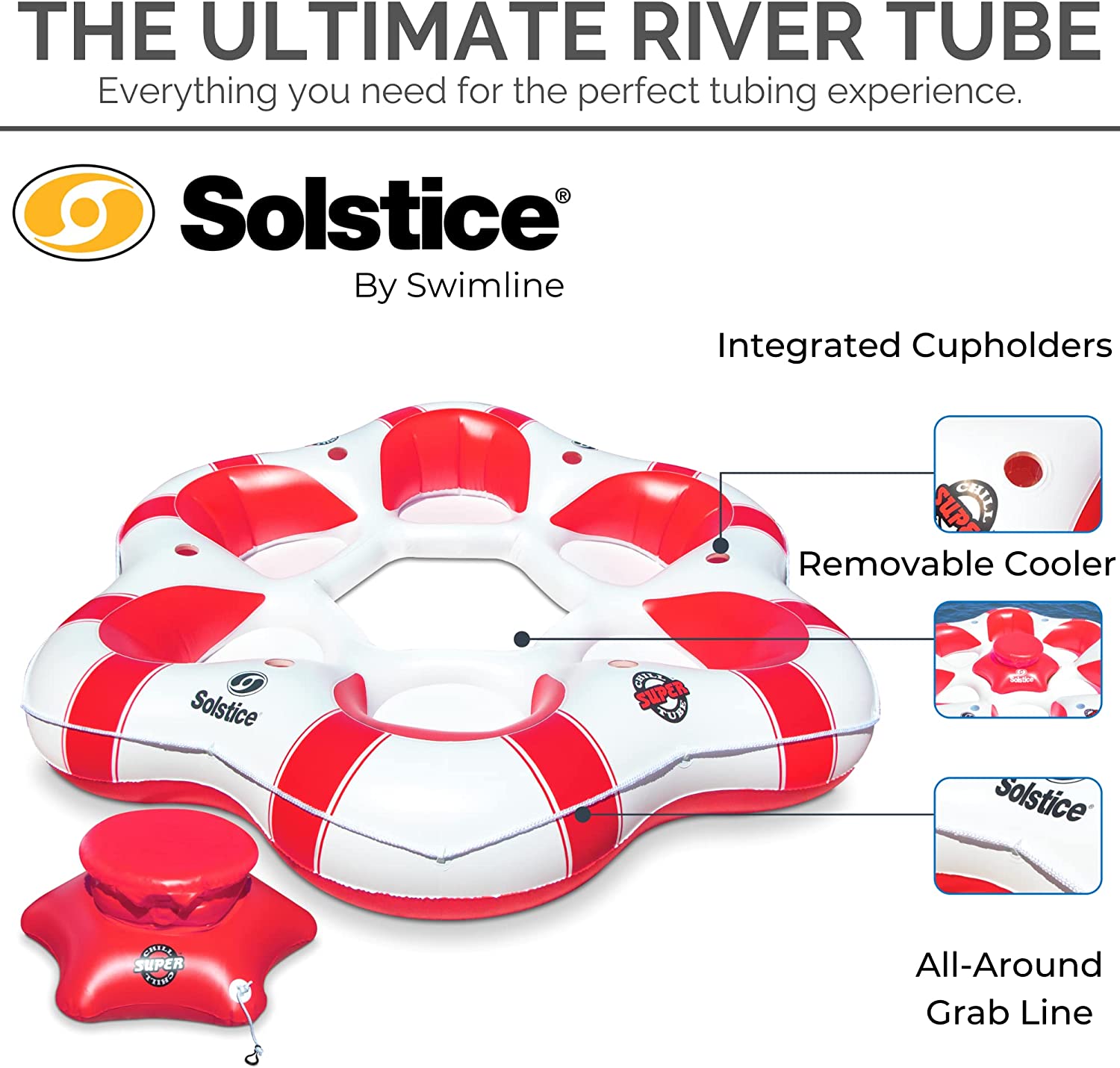 Solstice Inflateable Raft Swimline Solstice Inflatable SuperChill Island 6 Person Water Raft ...